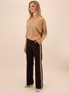 Kate & Pippa Nicks Stripe Trousers In Brown-Kate & Pippa