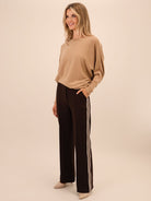 Kate & Pippa Nicks Stripe Trousers In Brown-Kate & Pippa