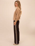 Kate & Pippa Nicks Stripe Trousers In Brown-Kate & Pippa