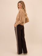 Kate & Pippa Nicks Stripe Trousers In Brown-Kate & Pippa