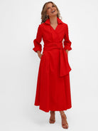 Kate & Pippa Penelope Midi Dress In Red-Kate & Pippa
