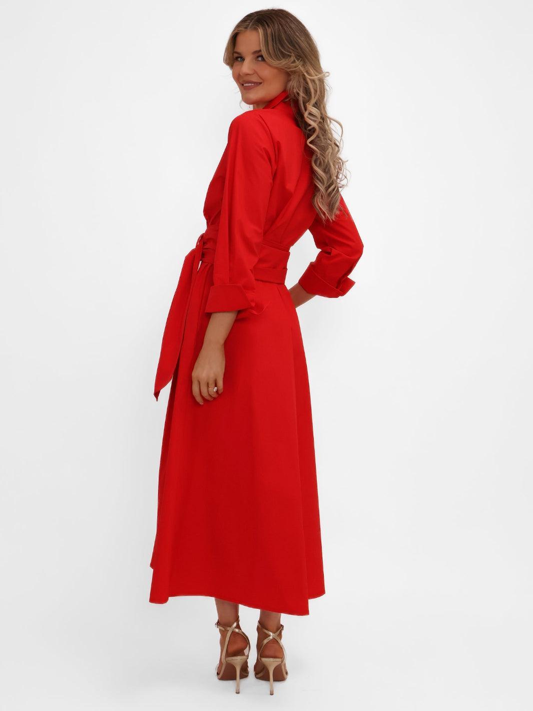 Kate & Pippa Penelope Midi Dress In Red-Kate & Pippa