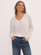 Kate & Pippa Poppy Two-In-One Cardigan In White-Kate & Pippa