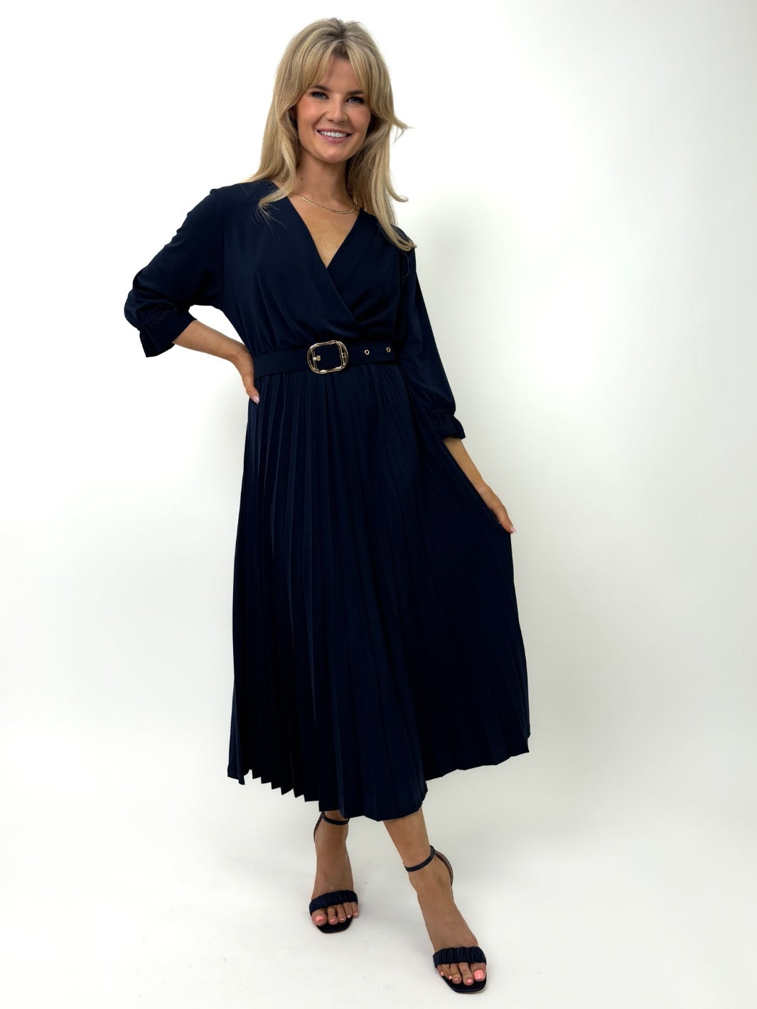 Kate Pippa Positano Cristal Midi Dress In Navy