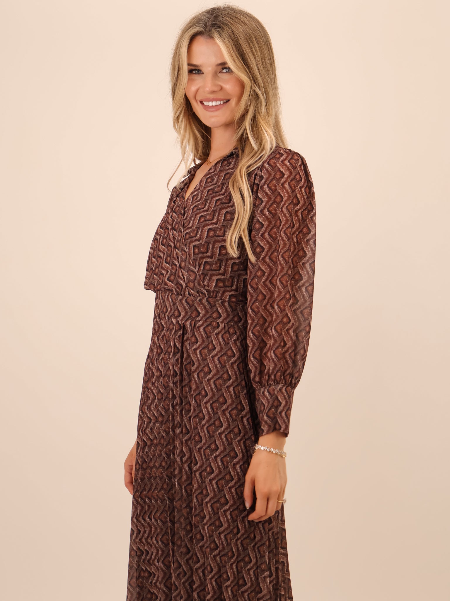 Kate & Pippa Positano Midi Dress In Brown-Kate & Pippa