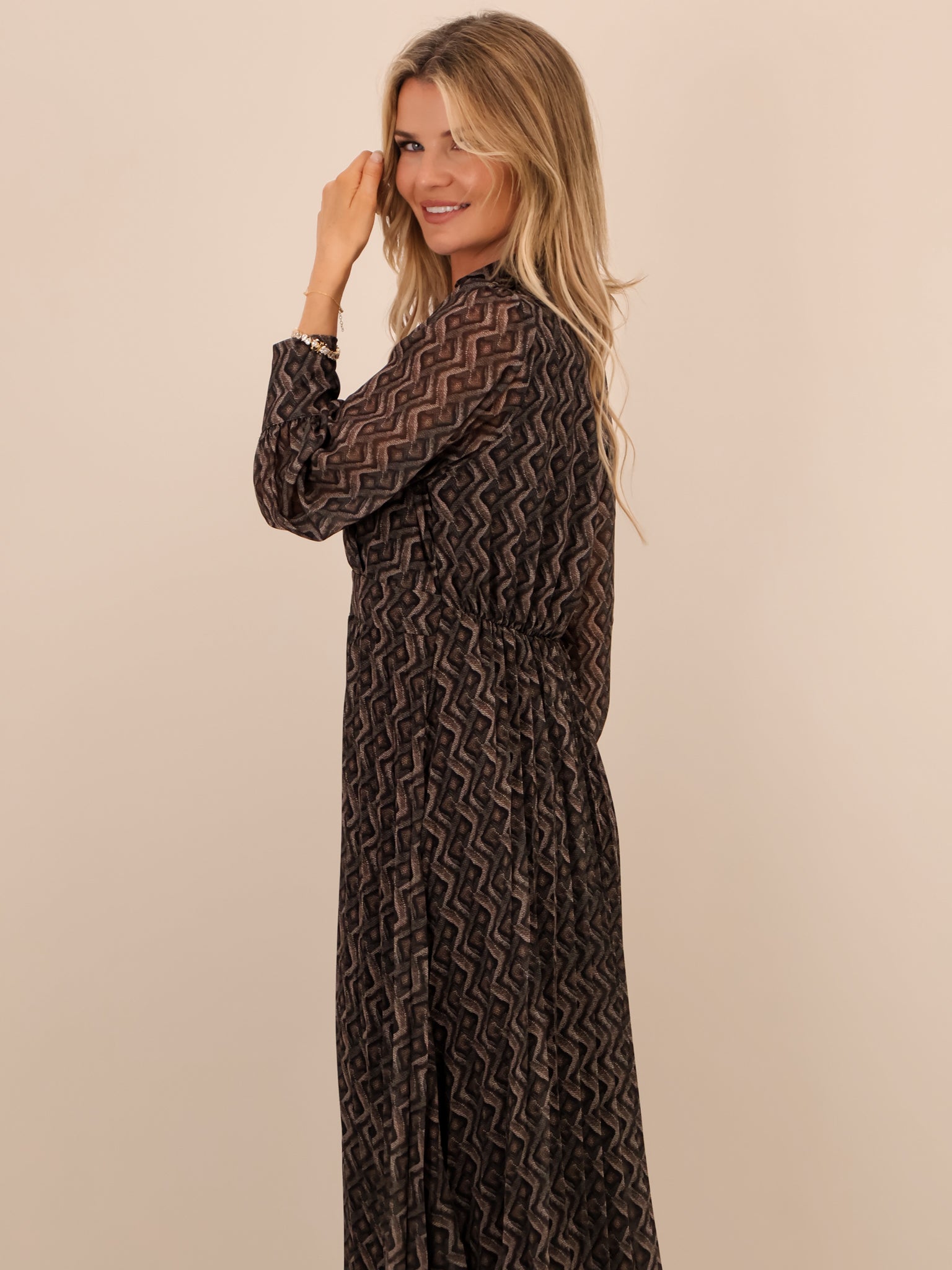 Kate & Pippa Positano Midi Dress In Grey-Kate & Pippa
