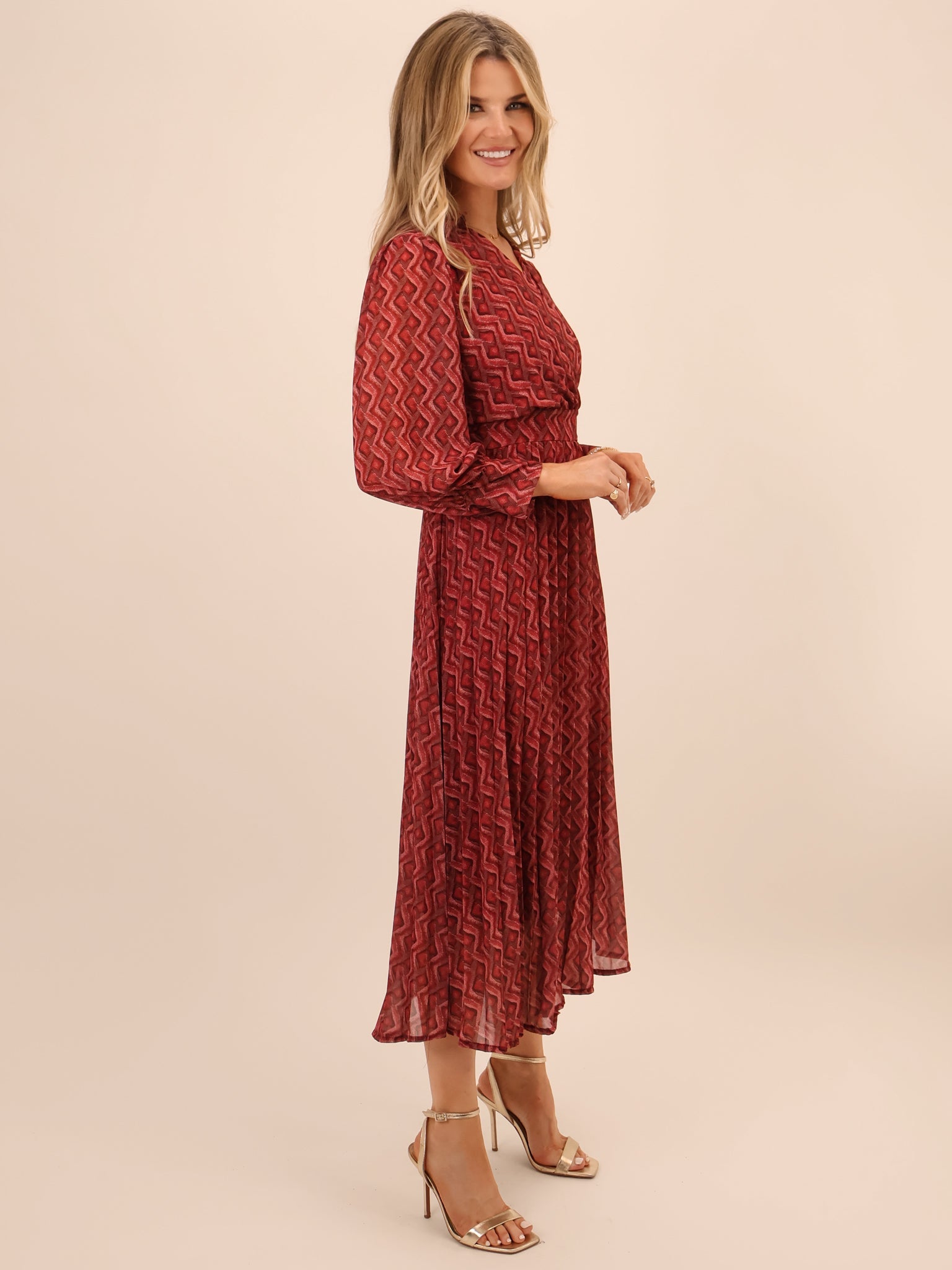 Kate & Pippa Positano Midi Dress In Red-Kate & Pippa