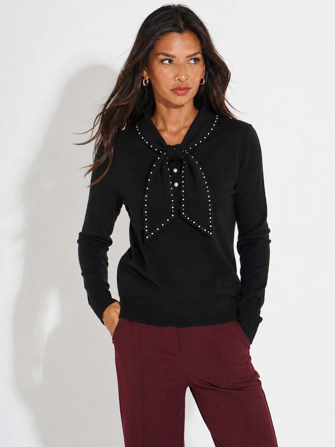 Kate & Pippa Presley Knit Top In Black-Kate & Pippa