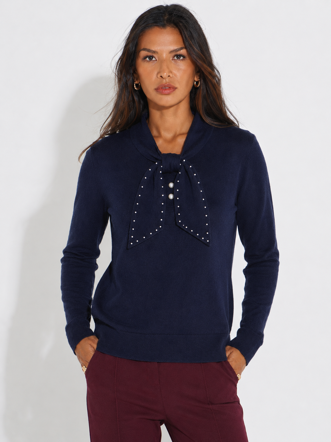 Kate & Pippa Presley Knit Top In Navy-Kate & Pippa