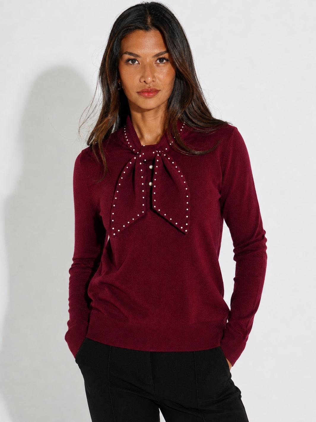 Kate & Pippa Presley Knit Top In Plum-Kate & Pippa