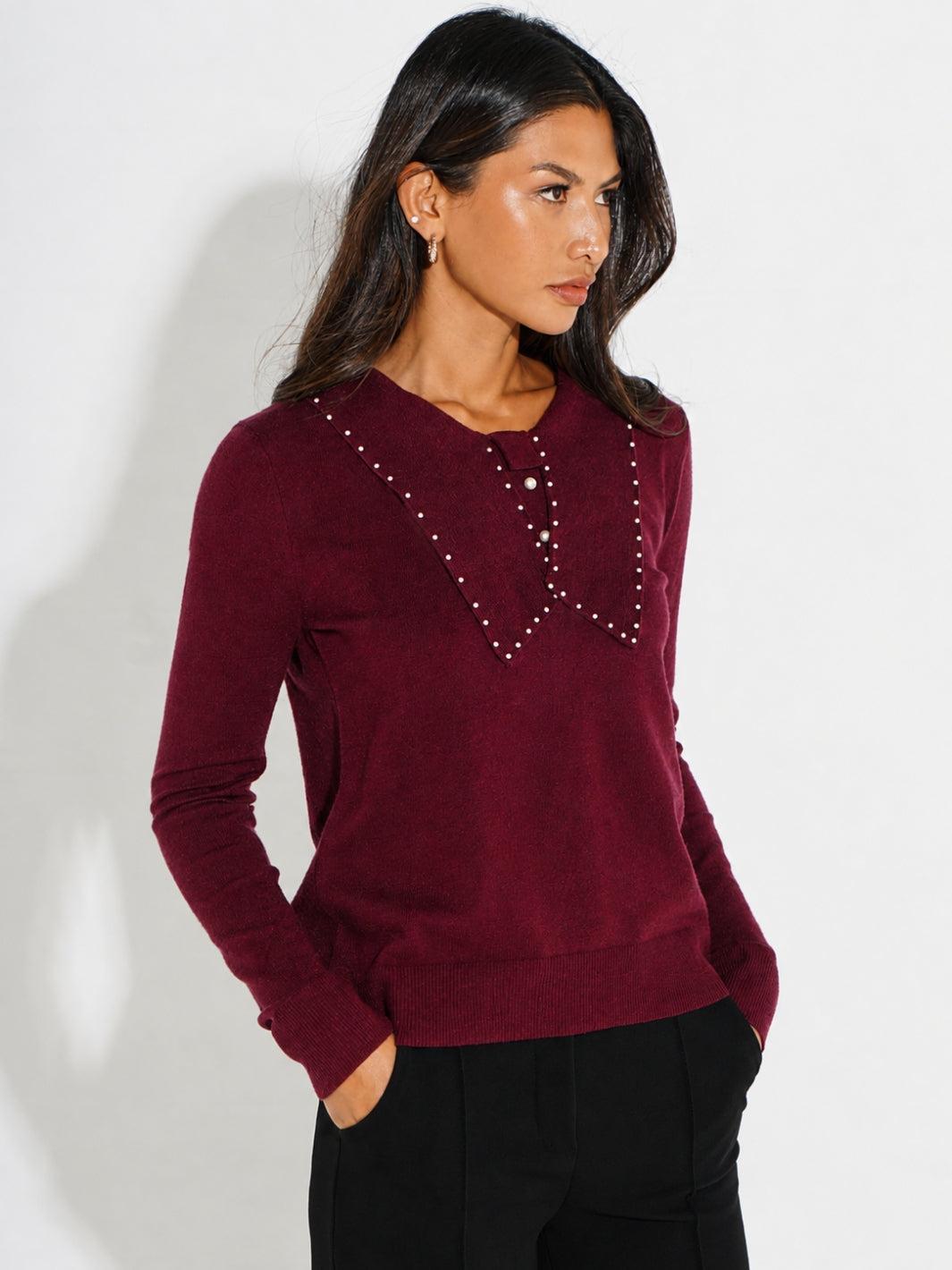 Kate & Pippa Presley Knit Top In Plum-Kate & Pippa