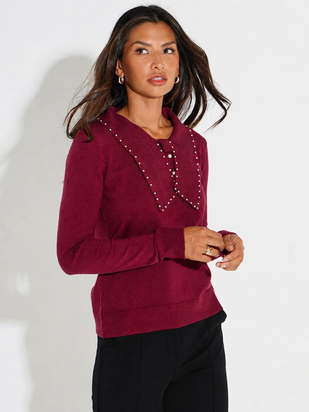 Kate & Pippa Presley Knit Top In Plum-Kate & Pippa