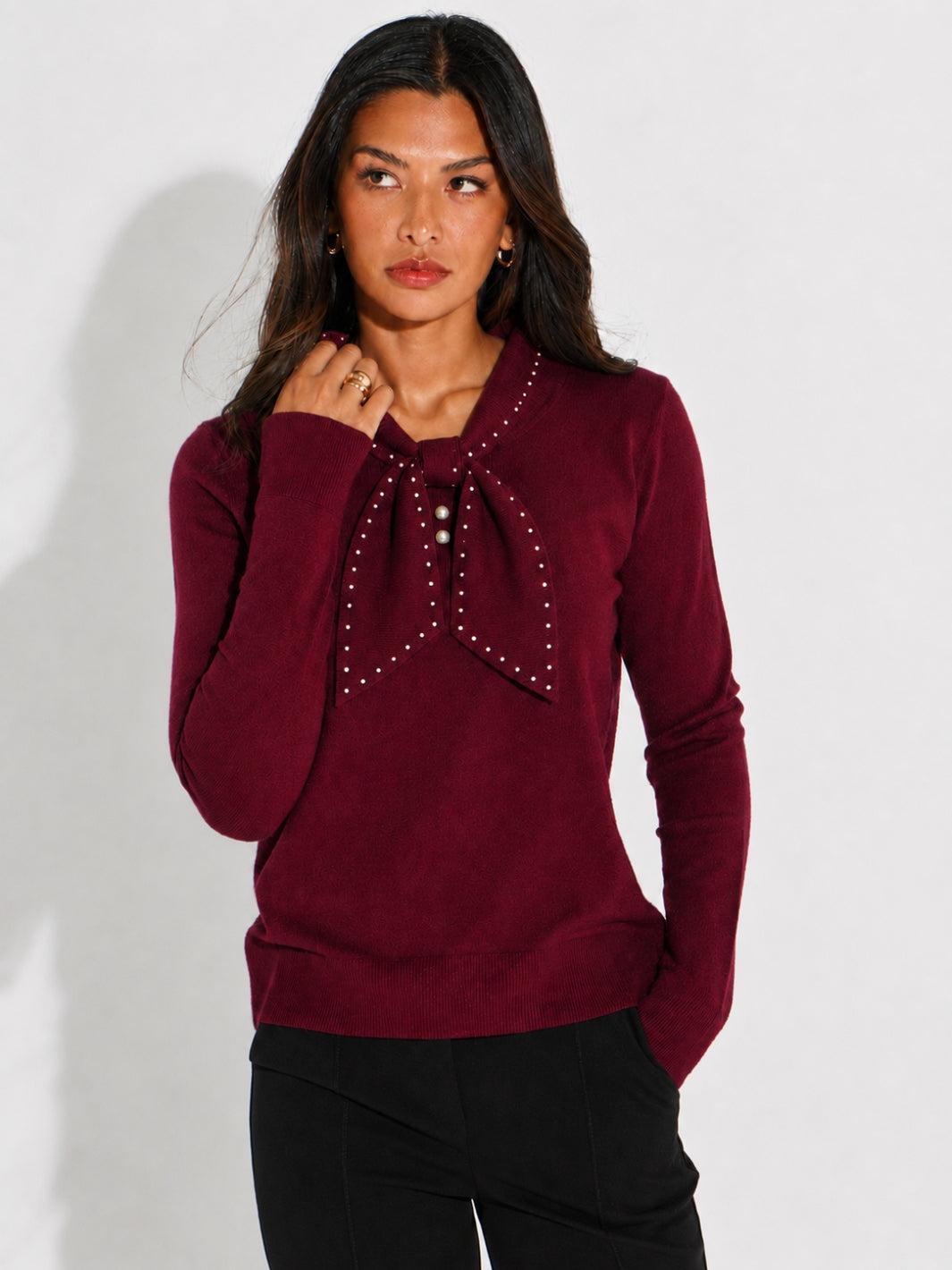 Kate & Pippa Presley Knit Top In Plum-Kate & Pippa