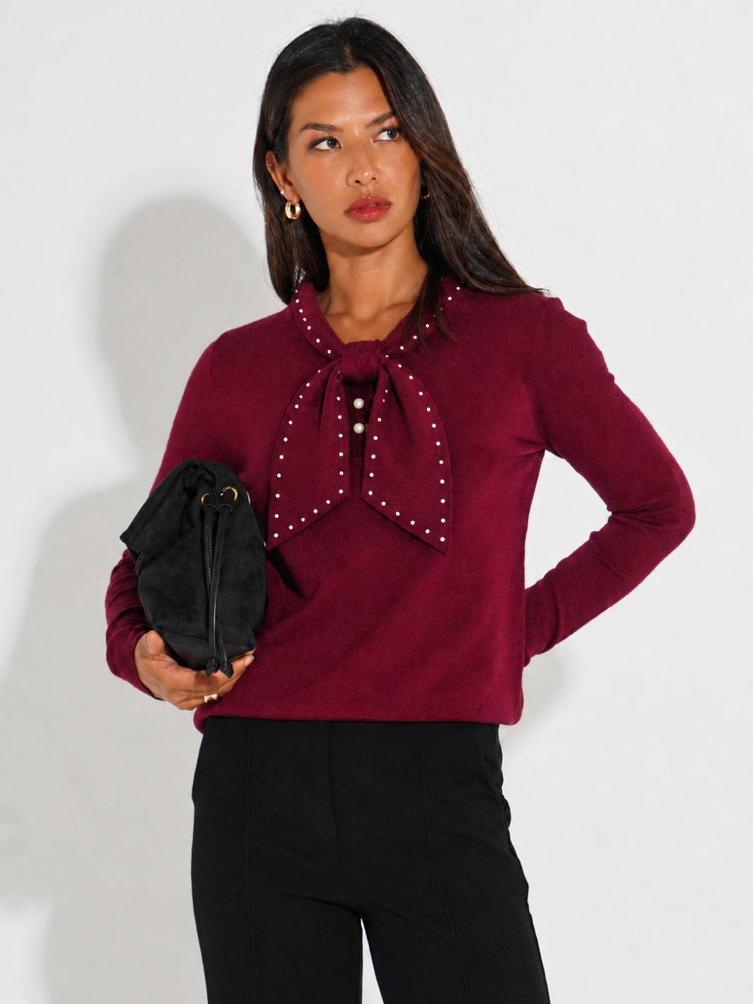 Kate & Pippa Presley Knit Top In Plum-Kate & Pippa