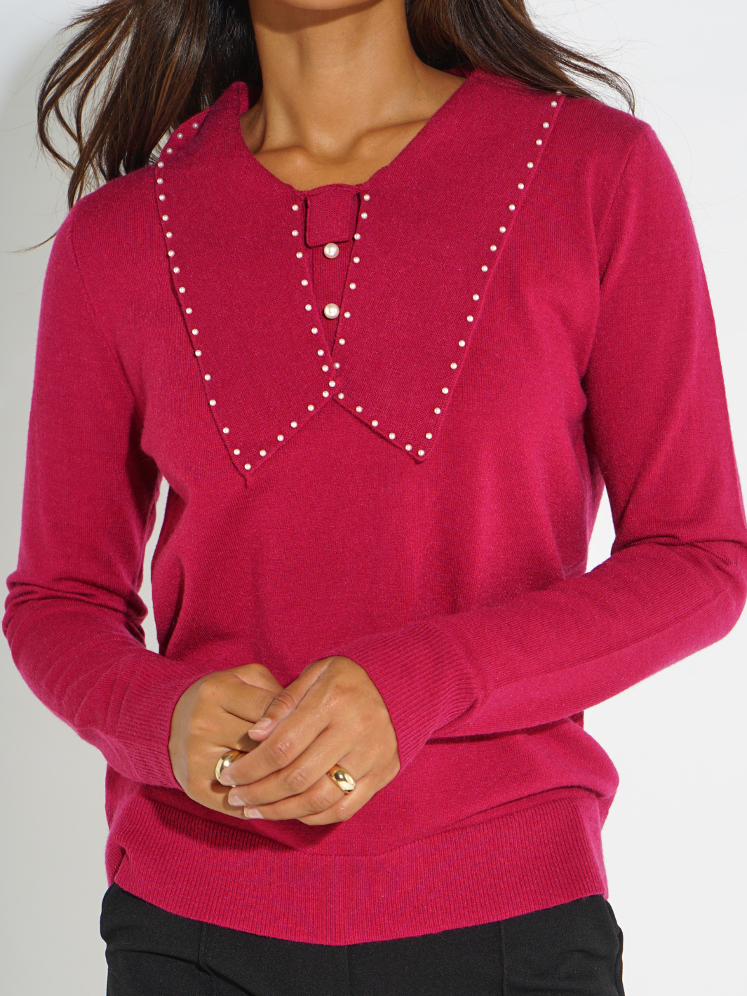 Kate & Pippa Presley Knit Top In Raspberry-Kate & Pippa