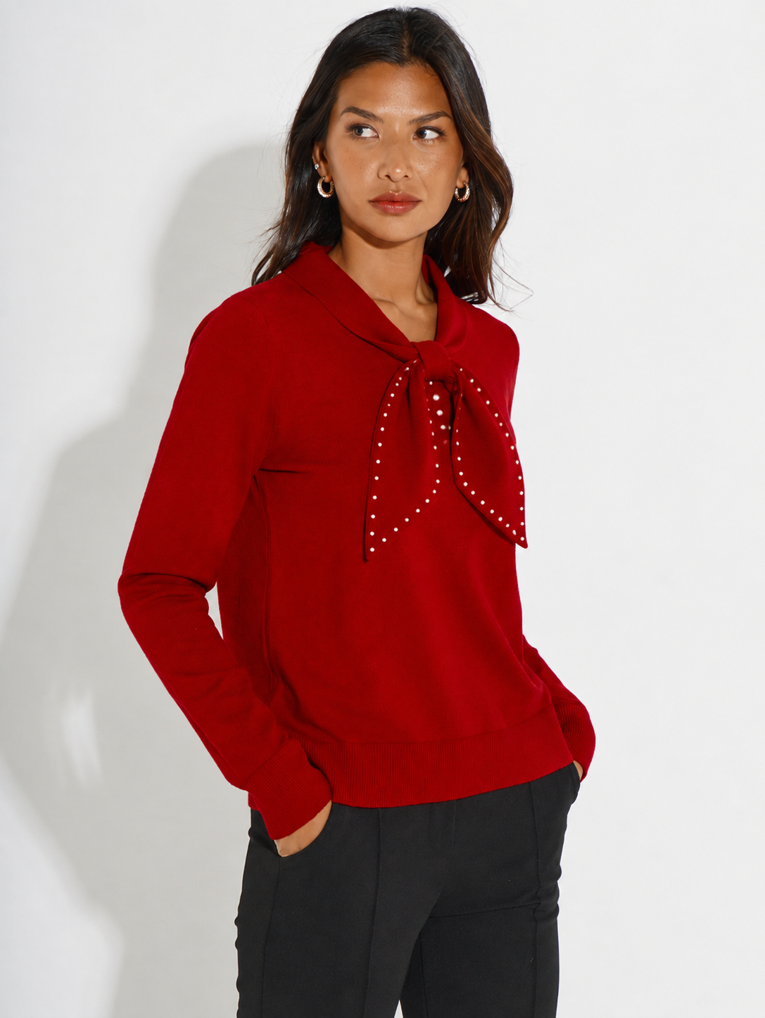 Kate & Pippa Presley Knit Top In Red-Kate & Pippa