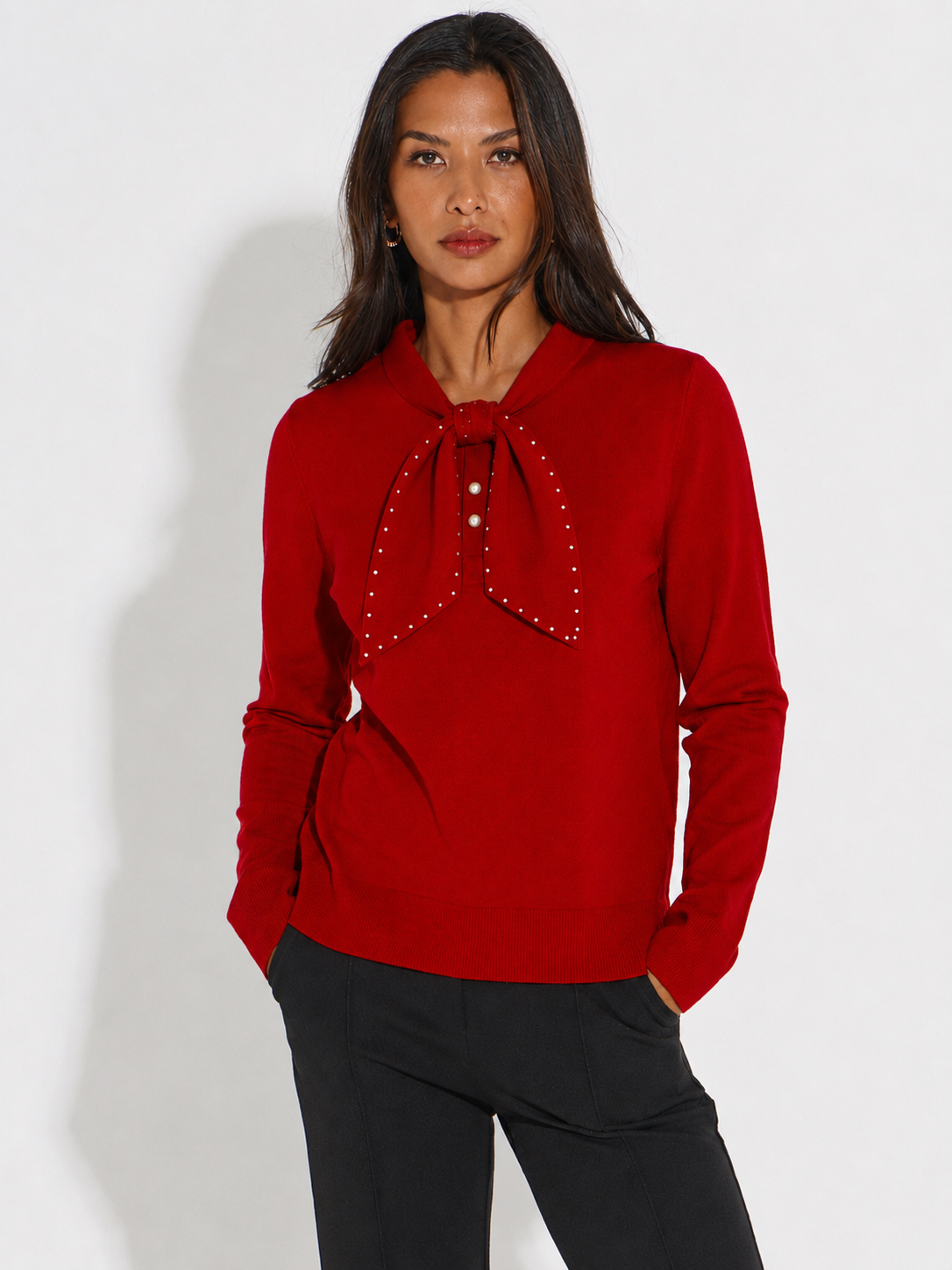 Kate & Pippa Presley Knit Top In Red-Kate & Pippa