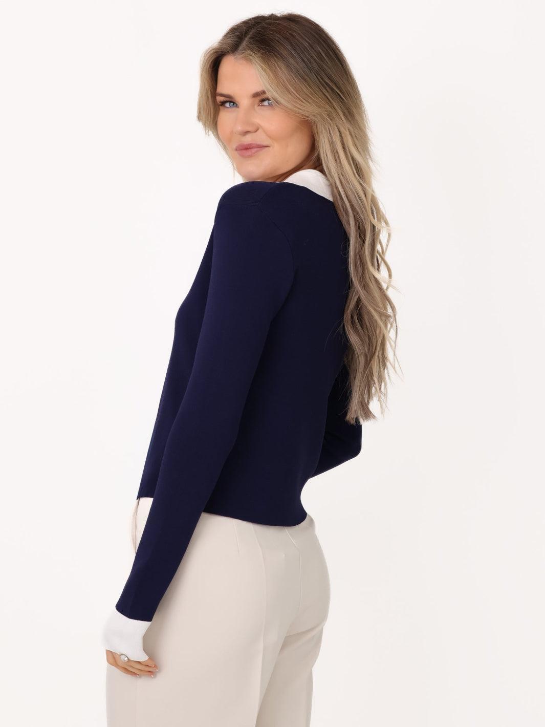 Kate & Pippa Raya Cardigan In Navy-Kate & Pippa