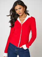 Kate & Pippa Raya Cardigan In Red-Kate & Pippa