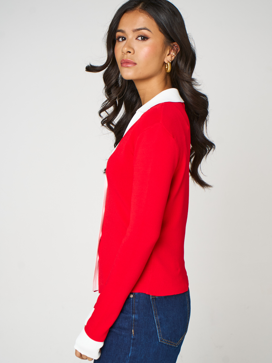 Kate & Pippa Raya Cardigan In Red-Kate & Pippa