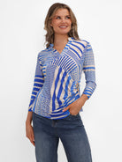 Kate & Pippa Rocco Top In Royal Blue Stripe Print-Kate & Pippa