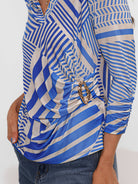 Kate & Pippa Rocco Top In Royal Blue Stripe Print-Kate & Pippa