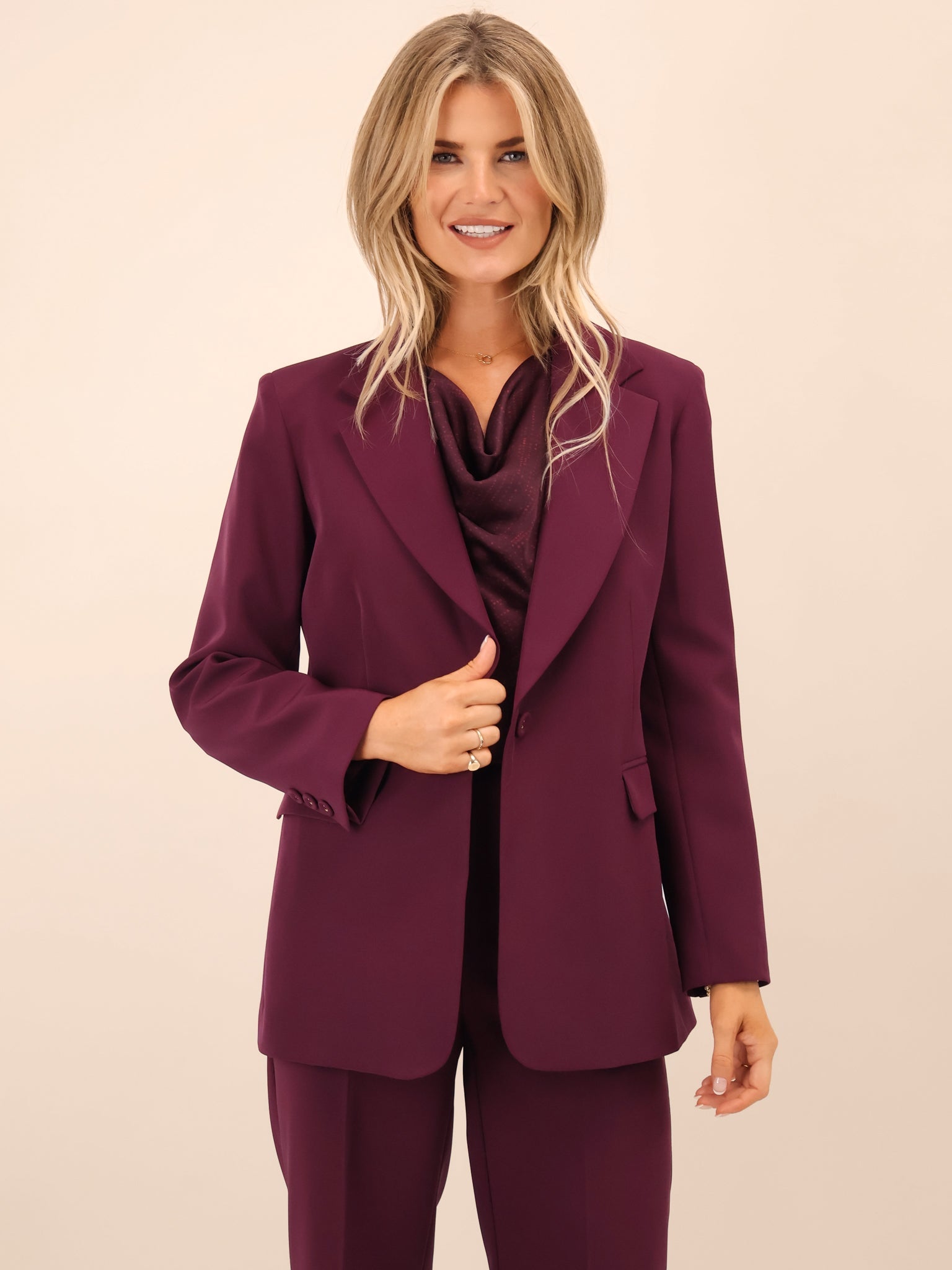 Kate & Pippa Sassari Blazer In Mulberry-Kate & Pippa