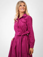 Kate & Pippa Serena Taffeta Shirt In Magenta-Kate & Pippa Autumn/Winter Ladies Clothing
