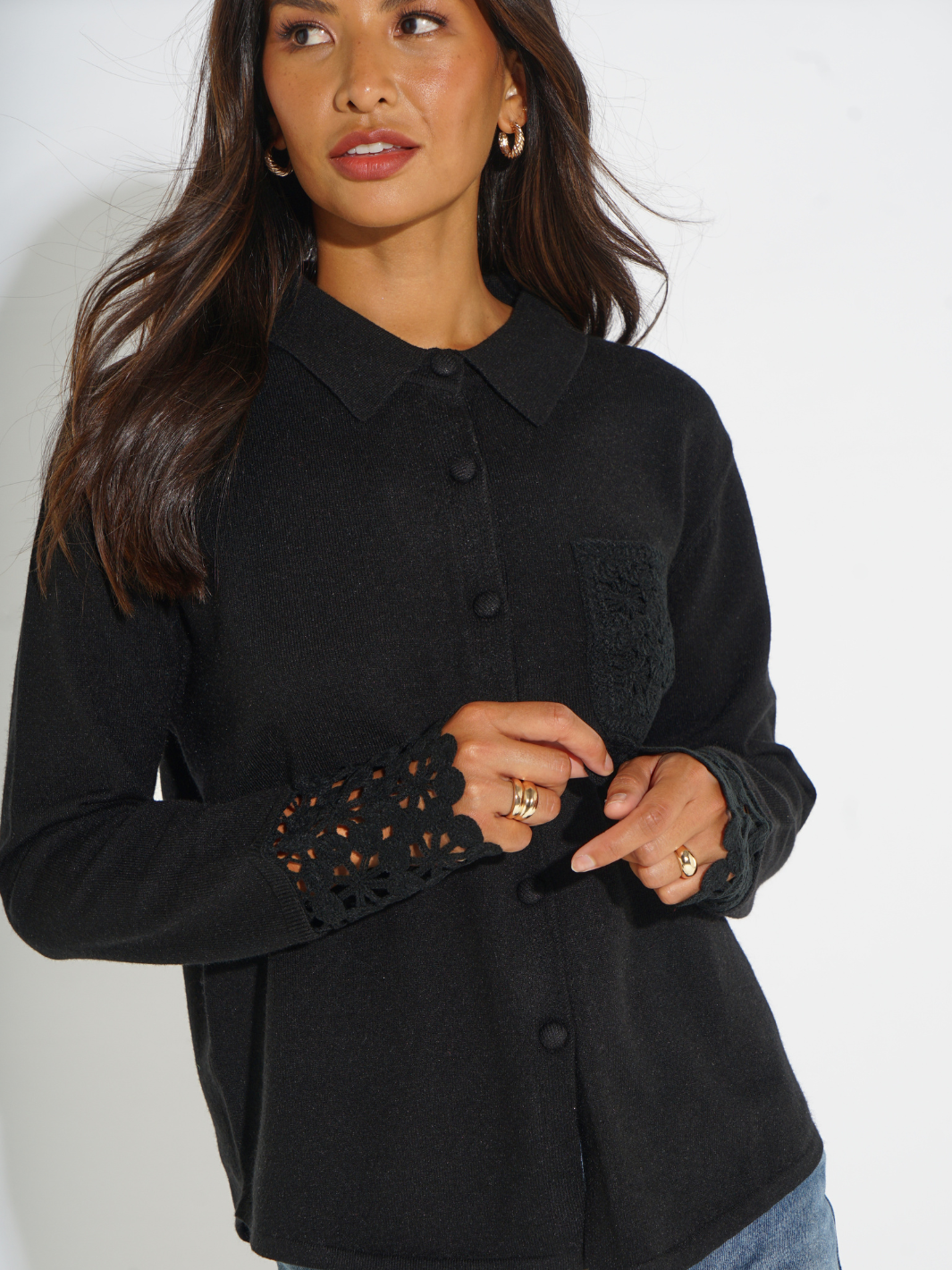 Kate & Pippa Shyloh Cardigan In Black-Kate & Pippa