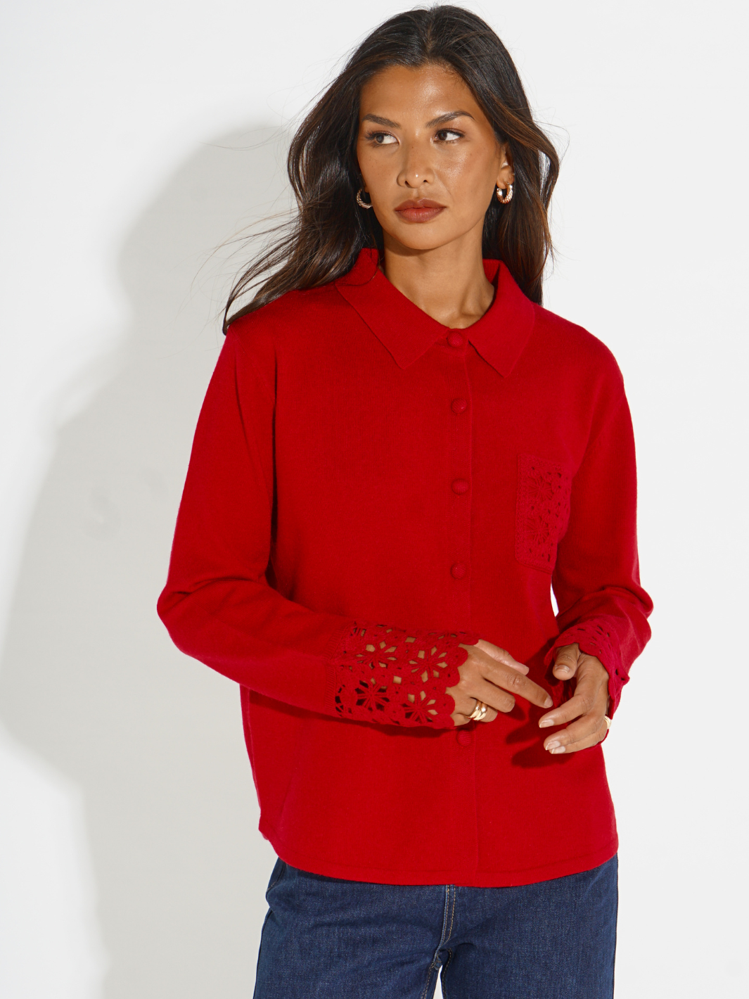 Kate & Pippa Shyloh Cardigan In Red-Kate & Pippa