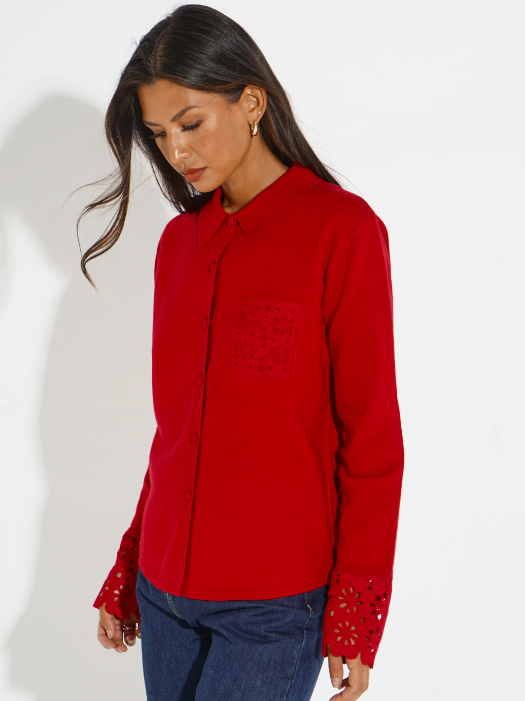 Kate & Pippa Shyloh Cardigan In Red-Kate & Pippa