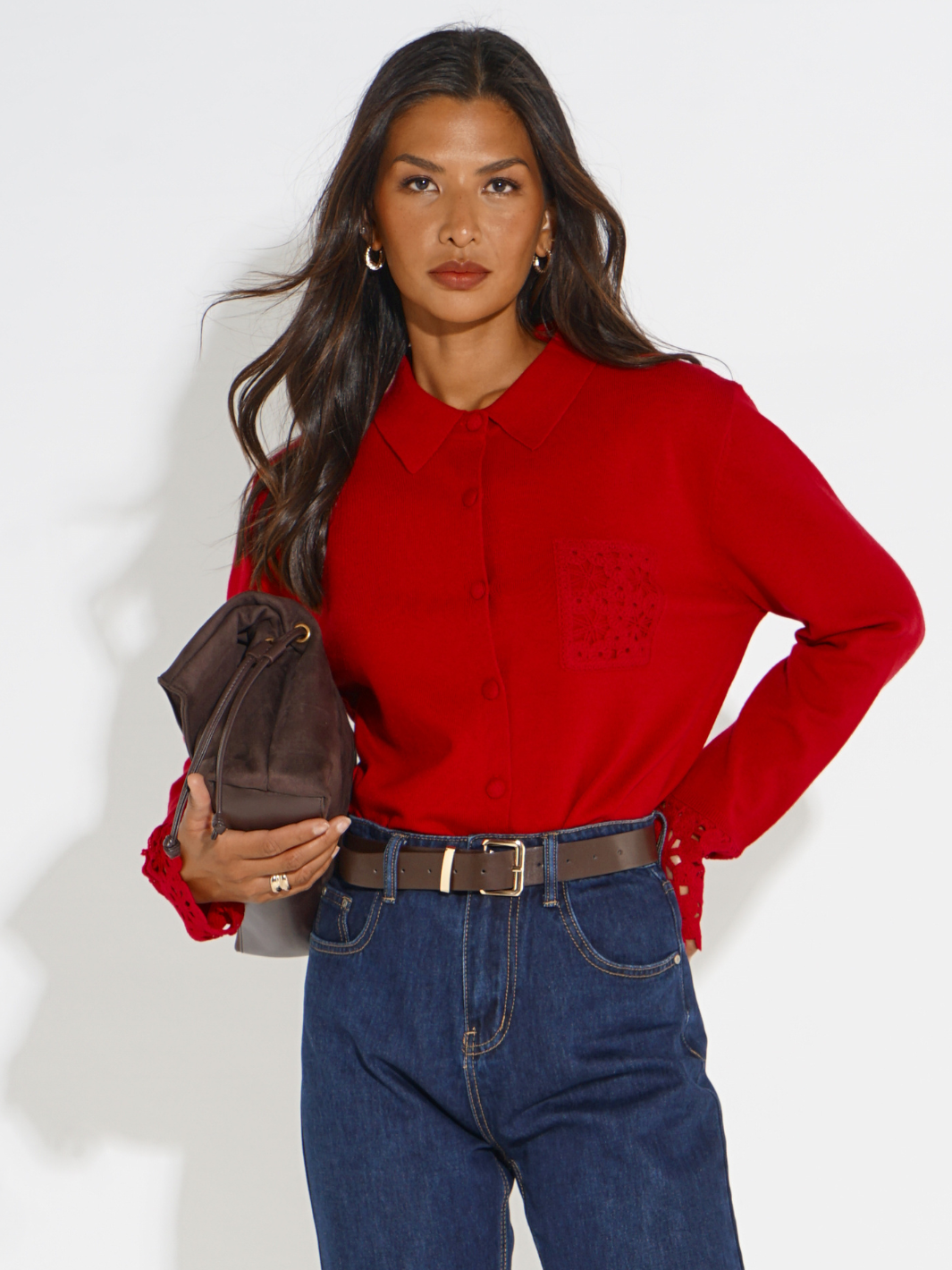 Kate & Pippa Shyloh Cardigan In Red-Kate & Pippa