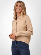 Kate & Pippa Sofi Cardigan In Beige-Kate & Pippa Autumn/Winter Ladies Clothing