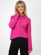 Kate & Pippa Sofi Cardigan In Magenta-Kate & Pippa Autumn/Winter Ladies Clothing