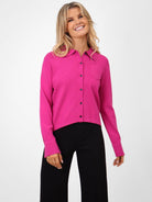 Kate & Pippa Sofi Cardigan In Magenta-Kate & Pippa Autumn/Winter Ladies Clothing