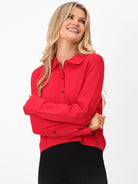 Kate & Pippa Sofi Cardigan In Red-Kate & Pippa Autumn/Winter Ladies Clothing