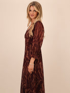 Kate & Pippa Streasa Midi Dress In Burgundy-Kate & Pippa
