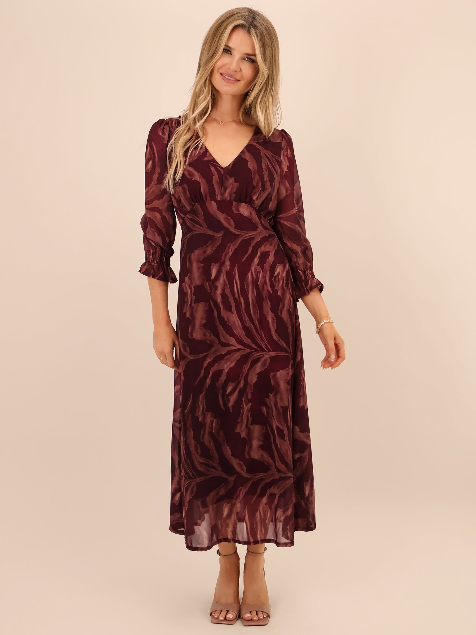 Kate & Pippa Streasa Midi Dress In Plum-Kate & Pippa