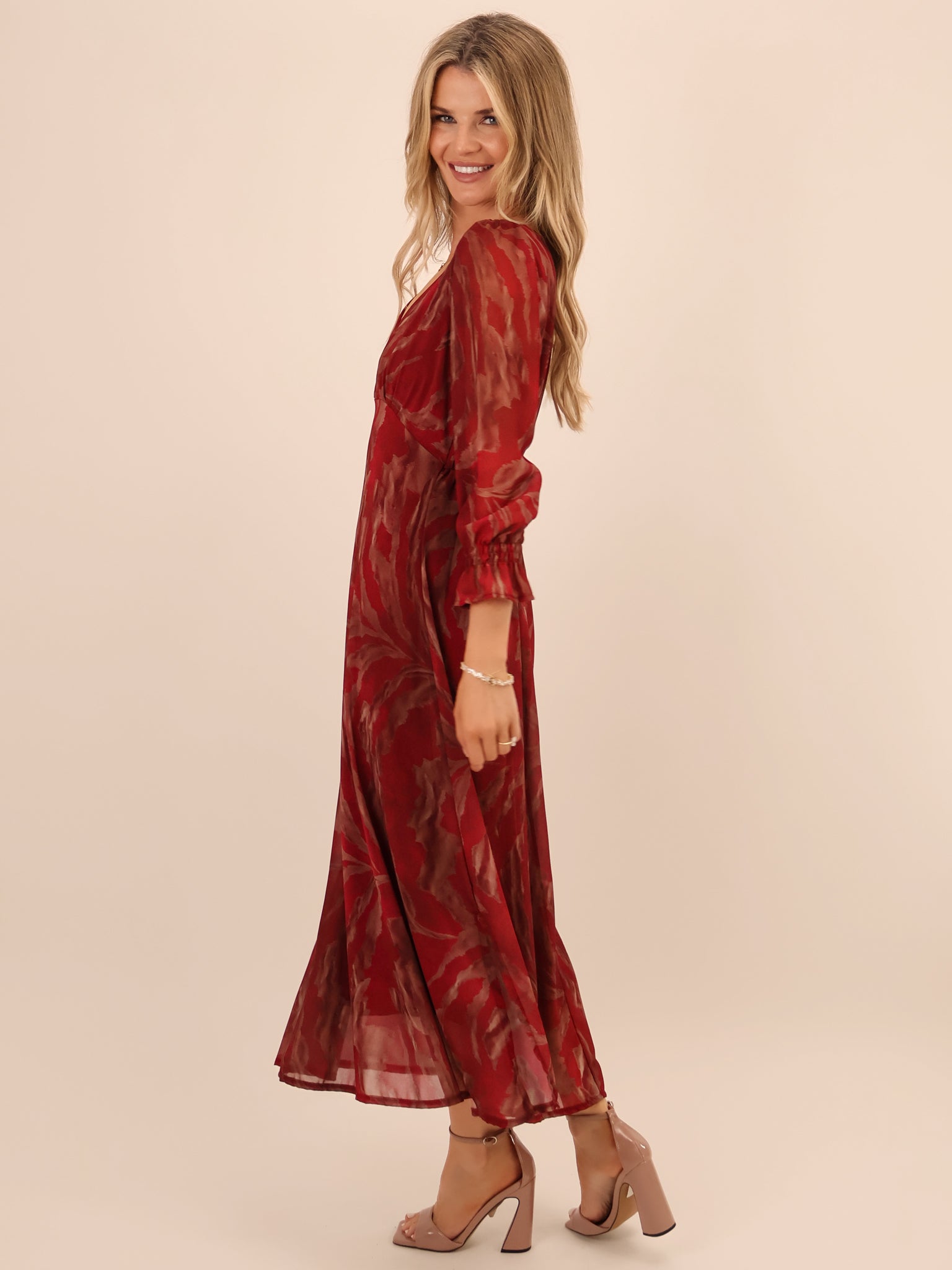 Kate & Pippa Streasa Midi Dress In Red-Kate & Pippa