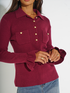 Kate & Pippa Sutton Knit Top In Plum-Kate & Pippa