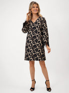 Kate & Pippa Taylor Mini Shift Dress In Black Print-Kate & Pippa Autumn/Winter Ladies Clothing