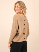 Kate & Pippa Venice Bow Knit In Beige-Kate & Pippa