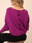 Kate & Pippa Venice Bow Knit In Magenta-Kate & Pippa