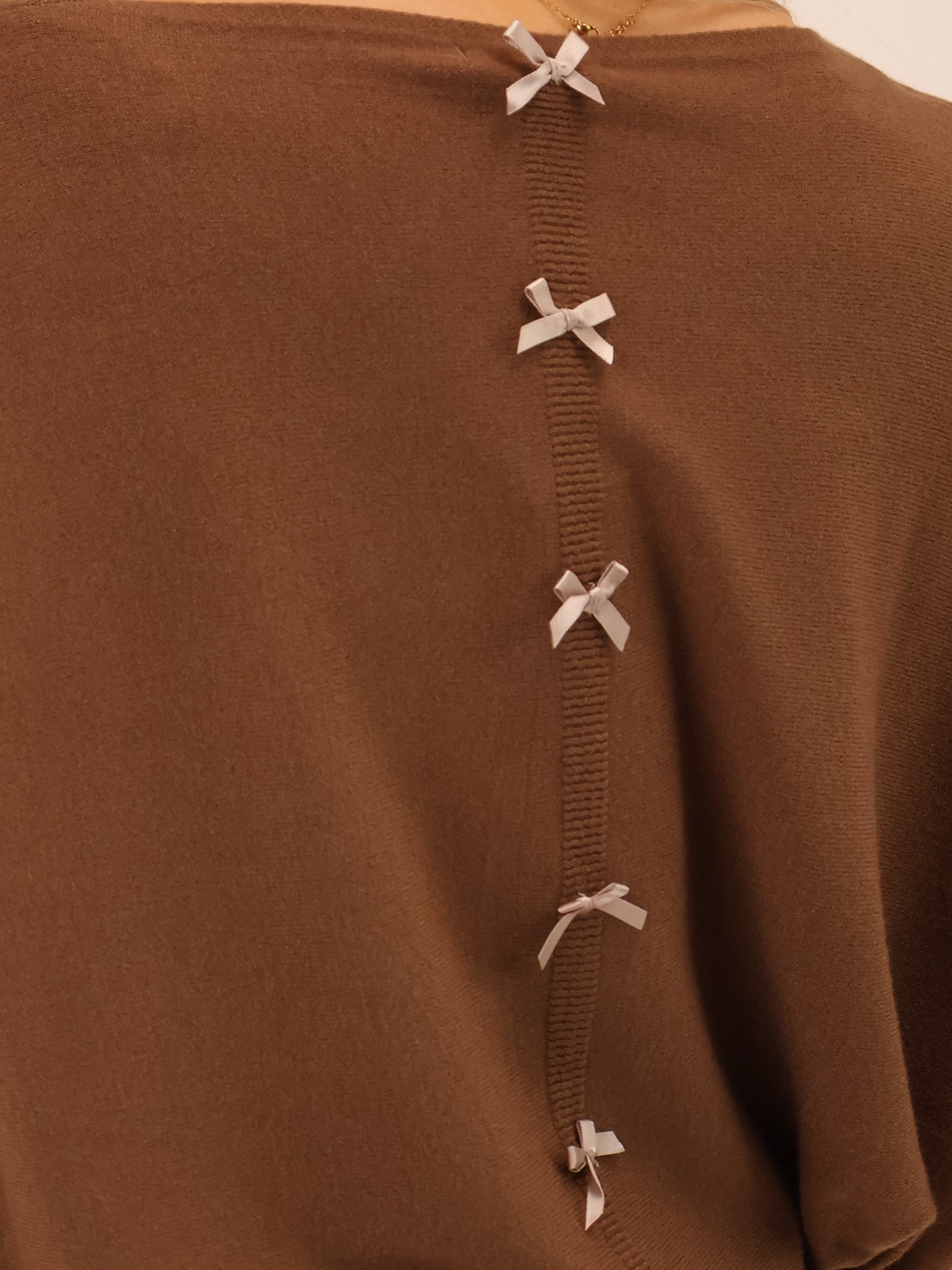 Kate & Pippa Venice Bow Knit In Mocha-Kate & Pippa