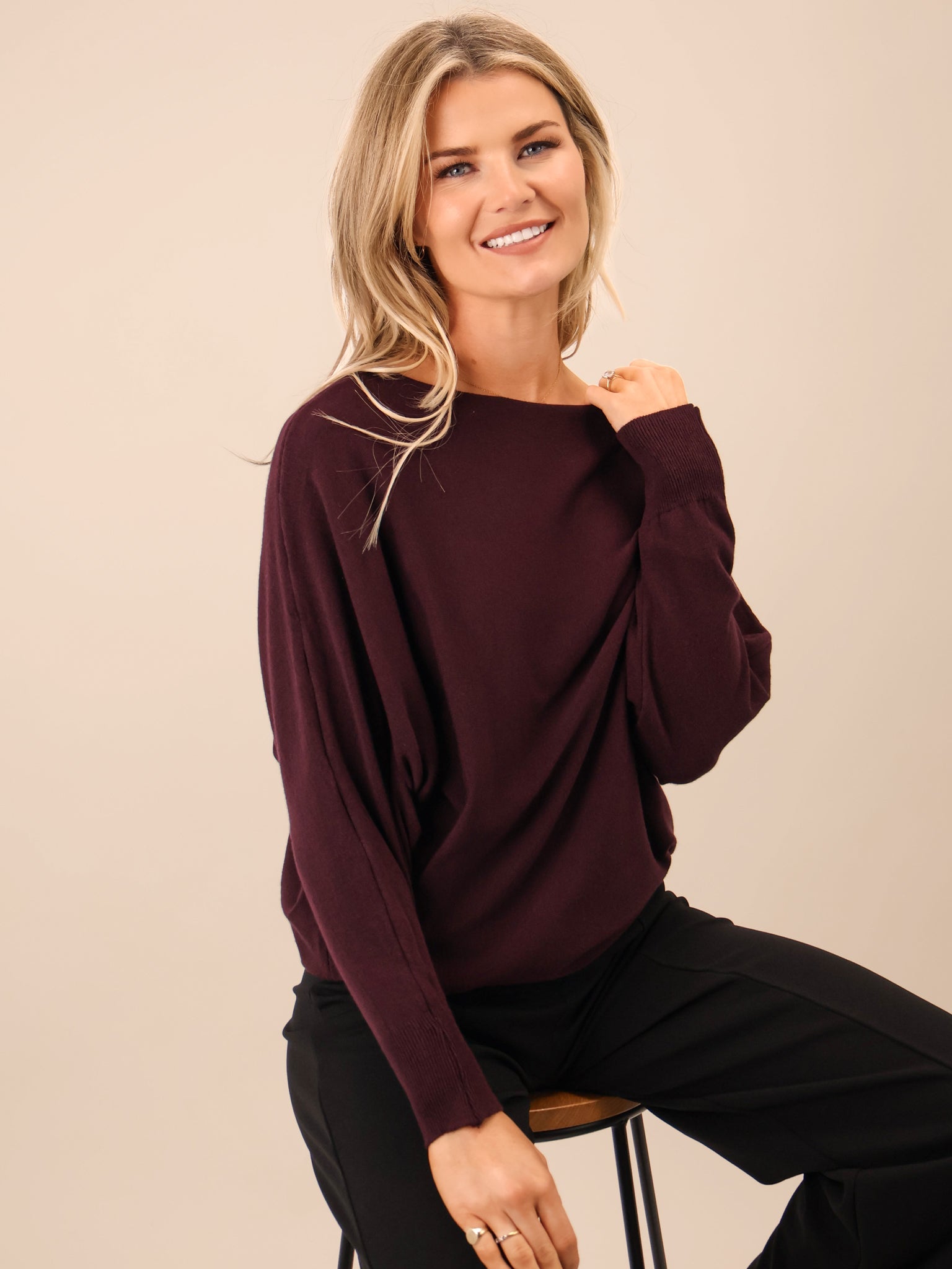 Kate & Pippa Venice Bow Knit In Mulberry-Kate & Pippa