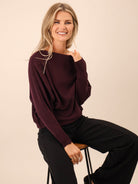 Kate & Pippa Venice Bow Knit In Mulberry-Kate & Pippa