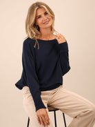 Kate & Pippa Venice Bow Knit In Navy-Kate & Pippa