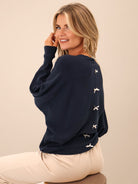 Kate & Pippa Venice Bow Knit In Navy-Kate & Pippa