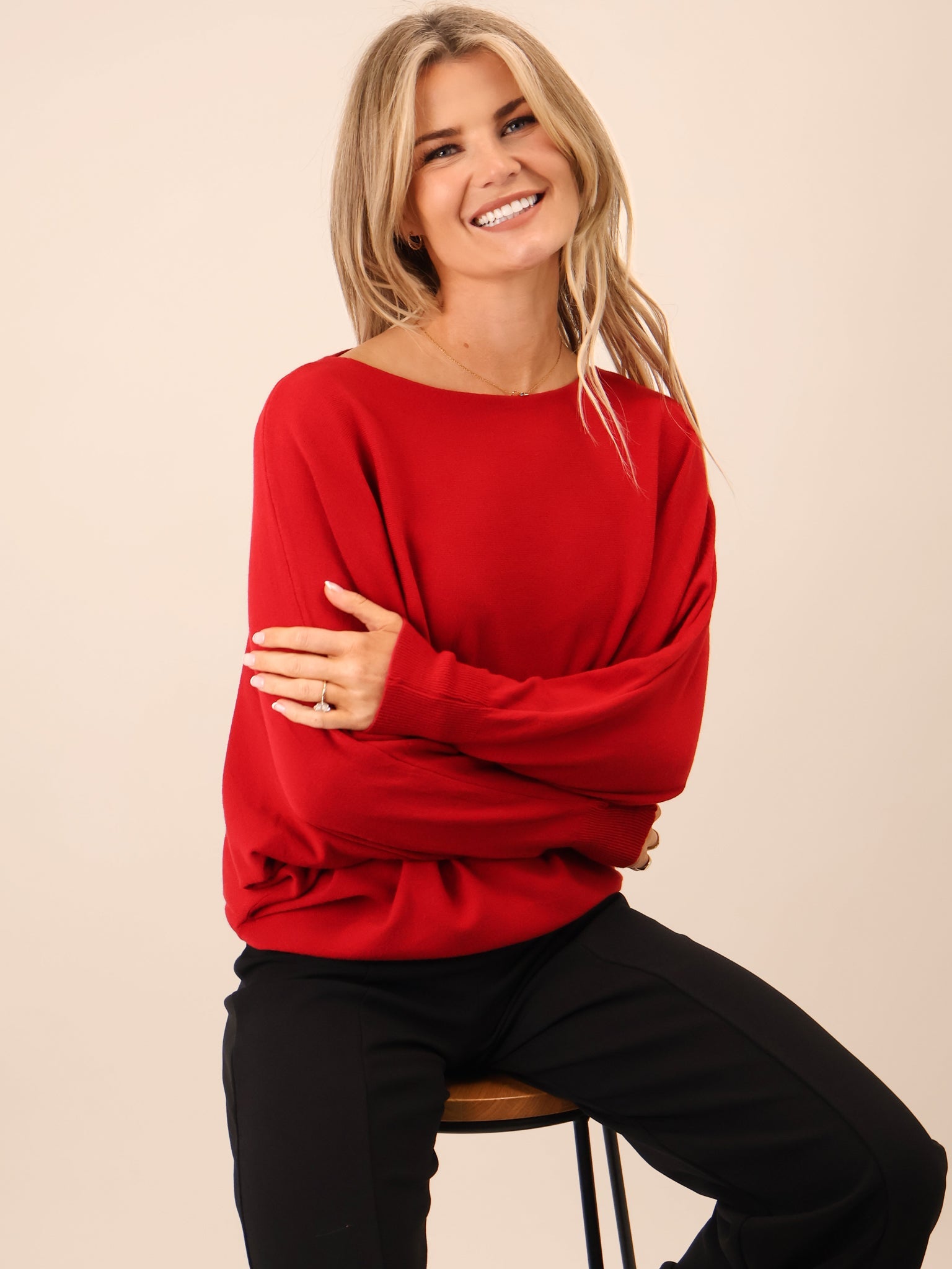 Kate & Pippa Venice Bow Knit In Red-Kate & Pippa
