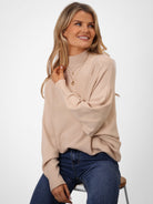Kate & Pippa Verona Knit Jumper In Beige-Kate & Pippa Autumn/Winter Ladies Clothing